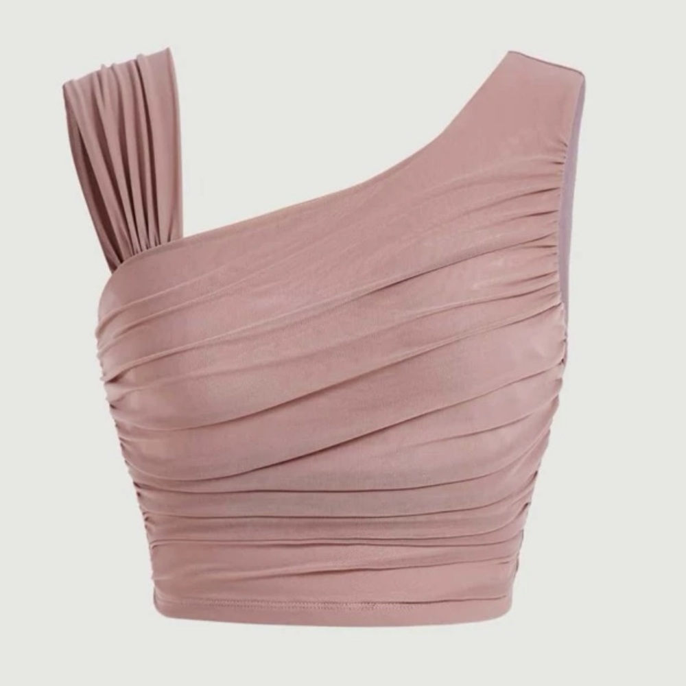 SHEIN MOD Asymmetrical Ruched Apricot